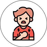 Severe chest pain unrelated to cardiac issues.